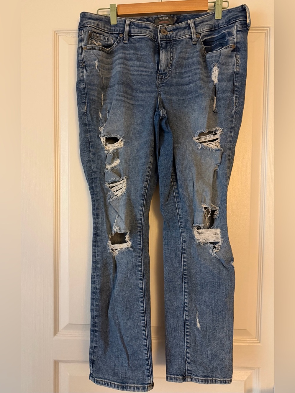 Torrid Distressed Light Blue Skinny Jeans